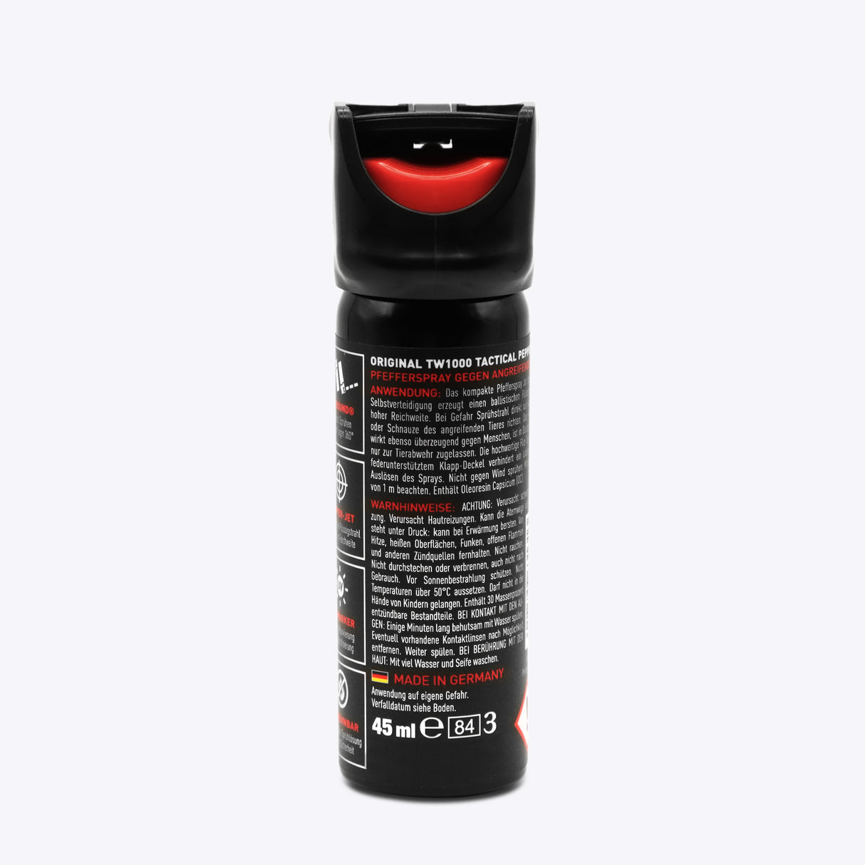Hoernecke TW1000 Tactical Jet Classic 45 ml avec marqueur UV – Spray au poivre à jet